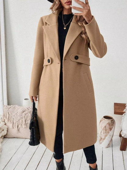 Classic Women's Single Button Wool Coat