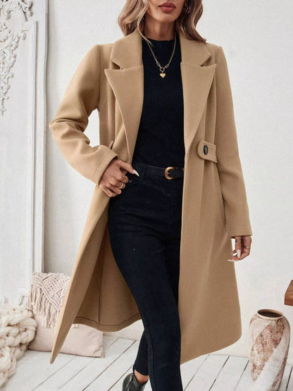 Classic Women's Single Button Wool Coat