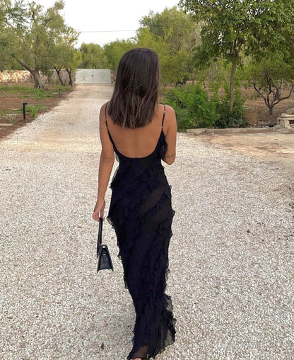 Onoria Dress | Ruffle Spaghetti Strap Maxi Dress