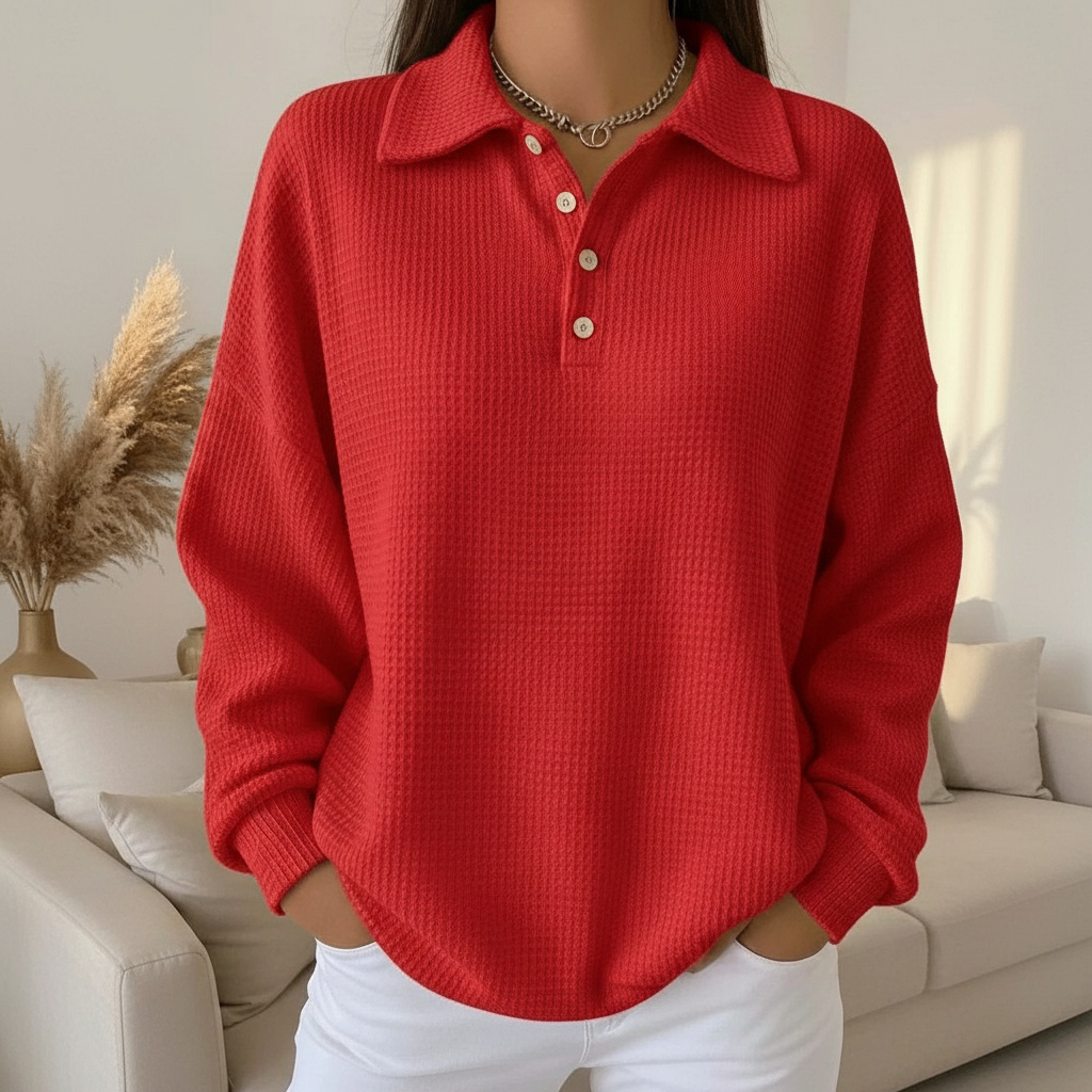 Comfy Knit Polo Sweater - OutfitLondon