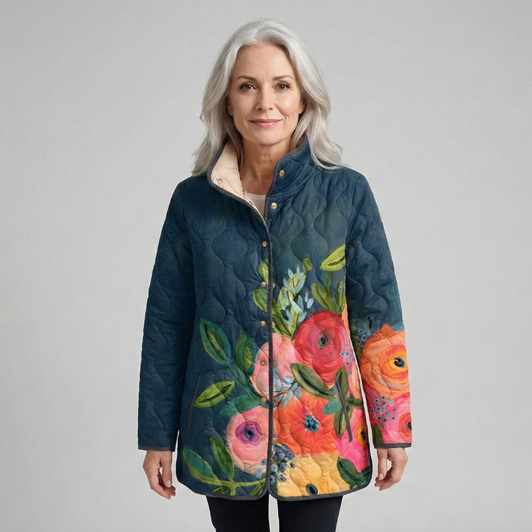 Classic Floral Quilted Coat - OutfitLondon