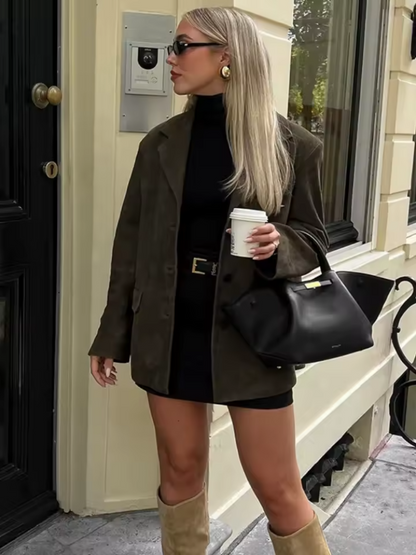 Elegant Brown Ladies Winter Coat