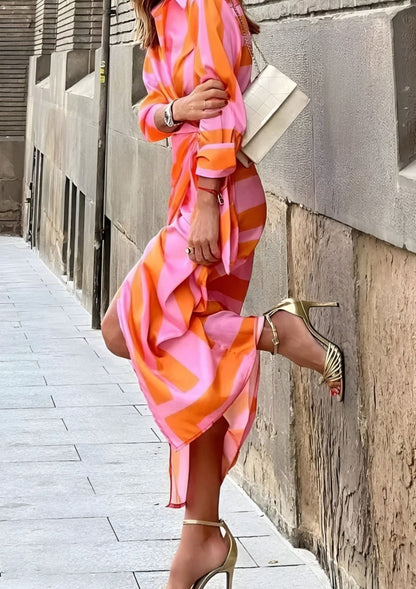 Classic Stripe Wrap Around Dress for Women