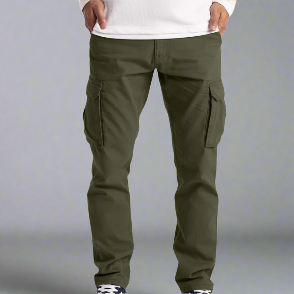 Men's Relaxed Fit Stretch Cargo Pants with Multiple Pockets - OutfitLondon