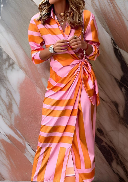 Timeless Floral Wrap Dress for Ladies
