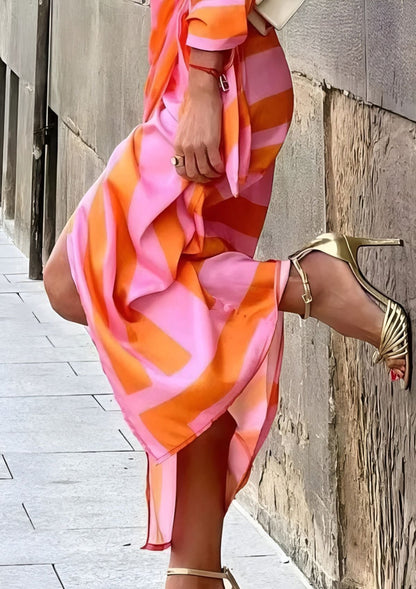 Classic Stripe Wrap Around Dress for Women