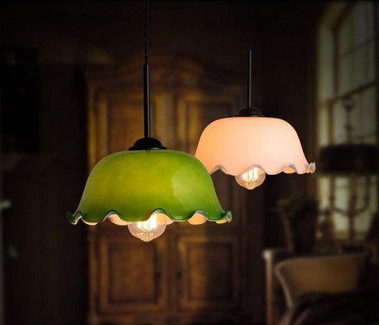 Stylish Glass Pendant Lamp With White Shade - OutfitLondon