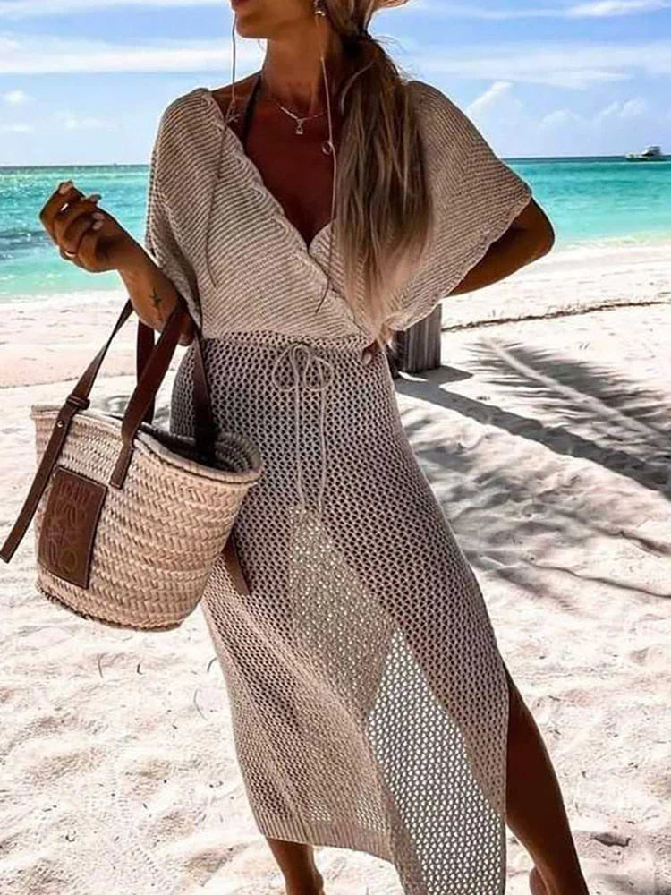 Orelia Dress | Crochet Beach Dress with Wrap Design