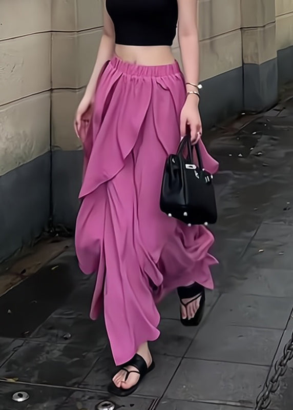 Women's Maxi Skirt Organic Cotton Blend Purple - OutfitLondon