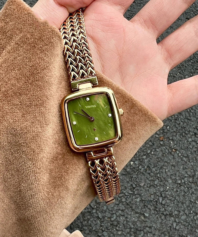 Quartz Watch Unisex Stainless Steel Green Tempered Glass - OutfitLondon