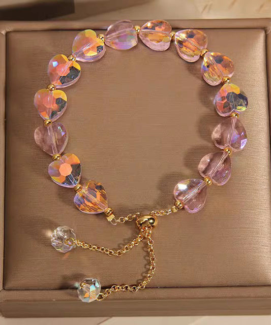 Women's Rose Charm Bracelet Alloy Crystals - OutfitLondon