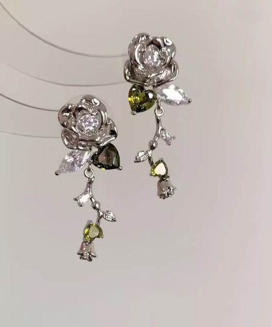 Women's Pink Zircon Metal Stud Earrings - OutfitLondon