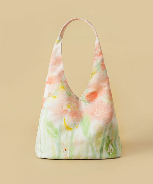 Women's Pink Canvas Shoulder Bag Lightweight Inner Pockets - OutfitLondon