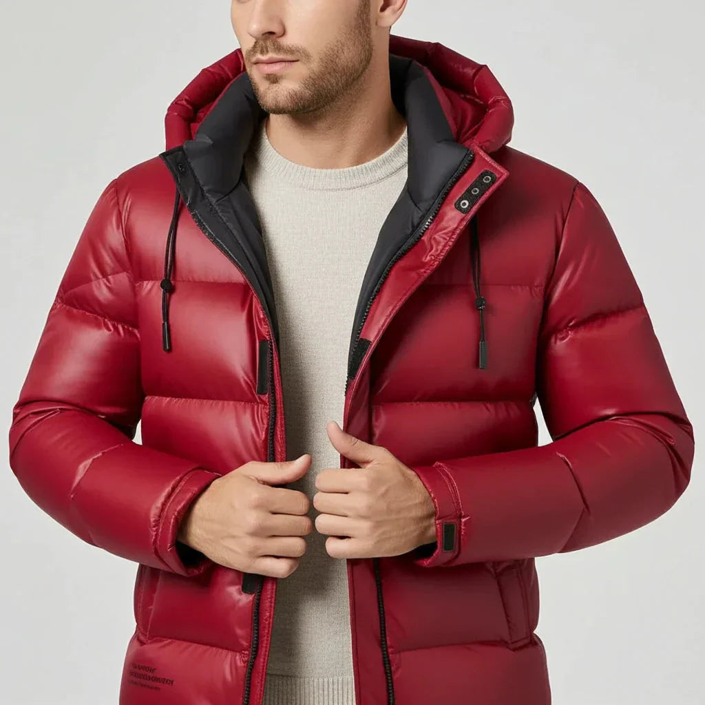 Men's Down Hooded Winter Jacket