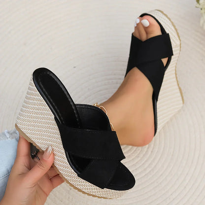 Comfortable Cross Strap High Heel Sandals