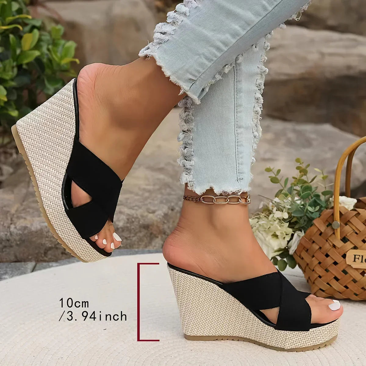 Comfortable Cross Strap High Heel Sandals