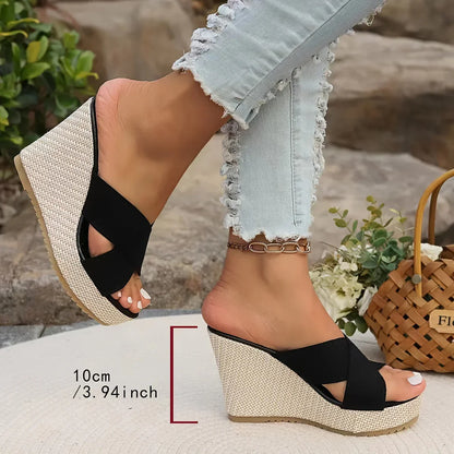 Comfortable Cross Strap High Heel Sandals