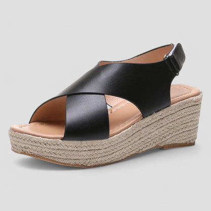 Comfortable Arch Support Sandals with Wide Cross Strap - OutfitLondon