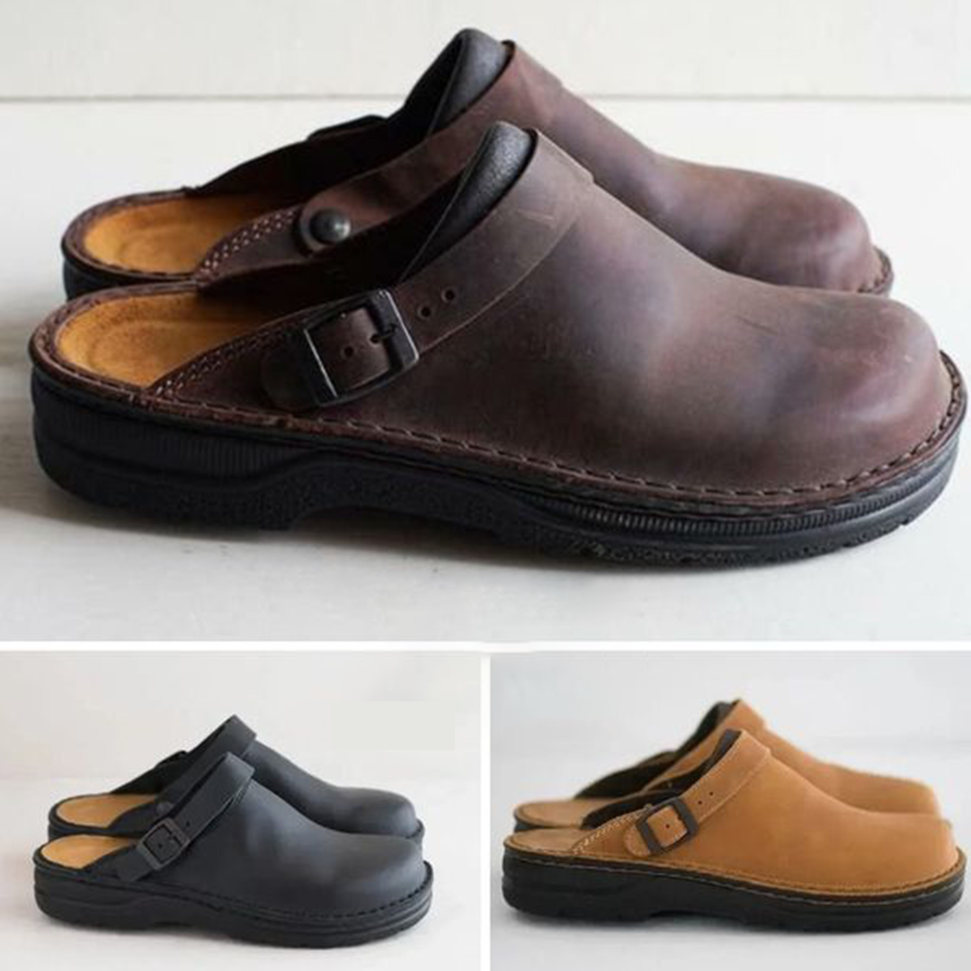 Comfortable Leather Footwear Clogs - OutfitLondon