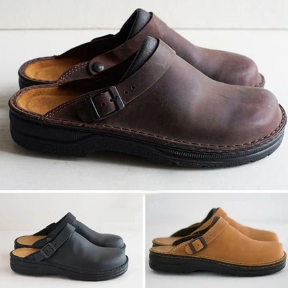 Comfortable Leather Footwear Clogs - OutfitLondon