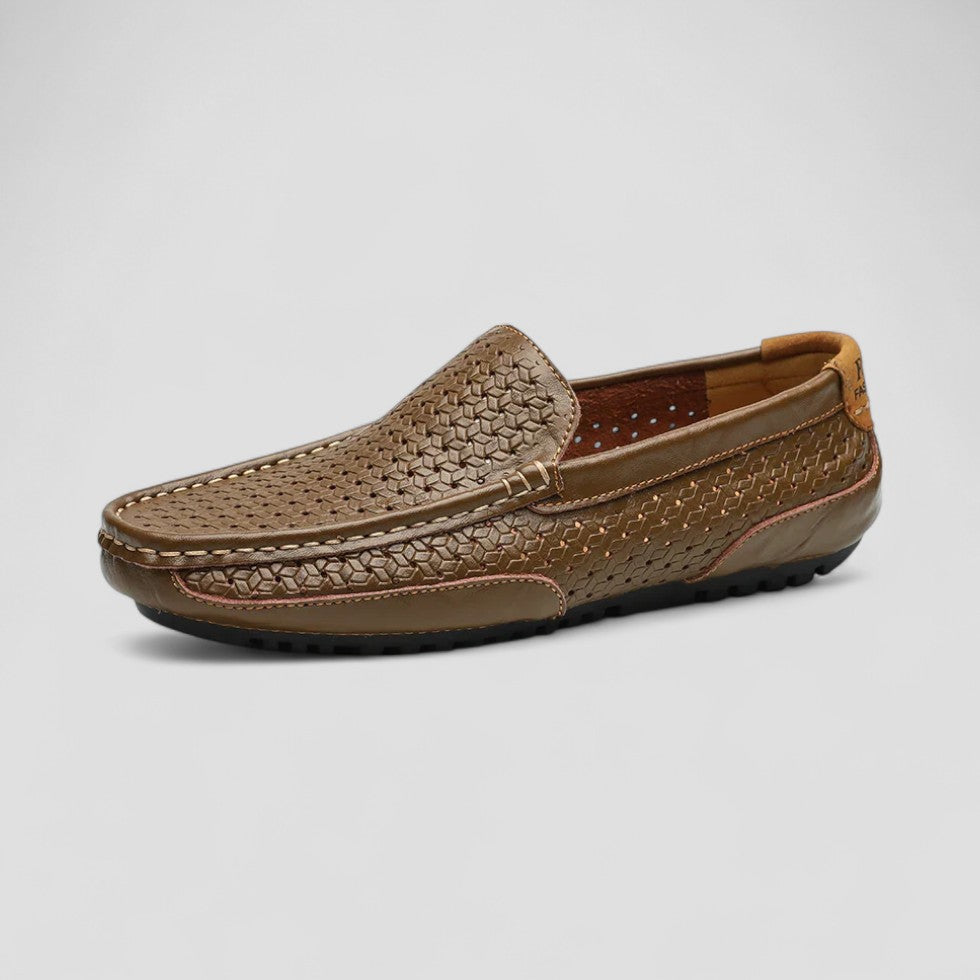 Comfortable Airy Leather Driving Shoes for Men