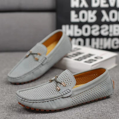 Comfortable Airy Leather Slip On Shoes for Men