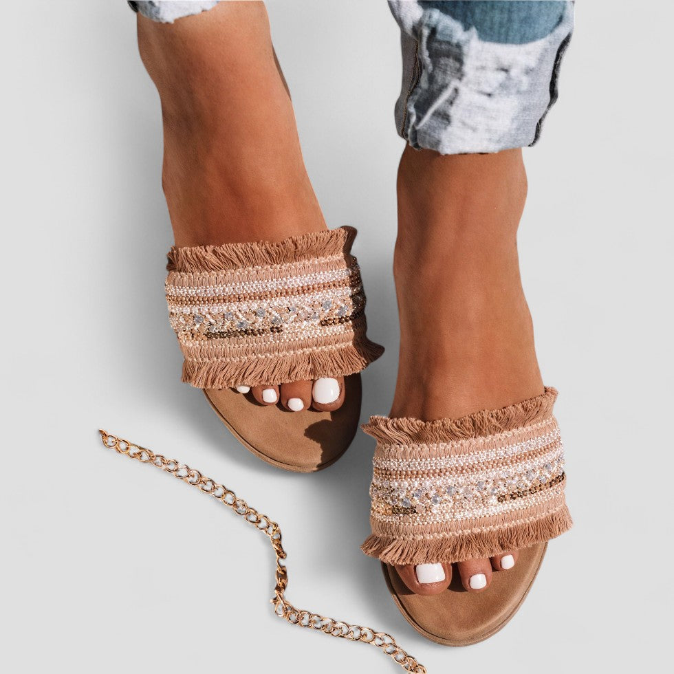 Ladies' Classic Cushion Flat Sandals - OutfitLondon