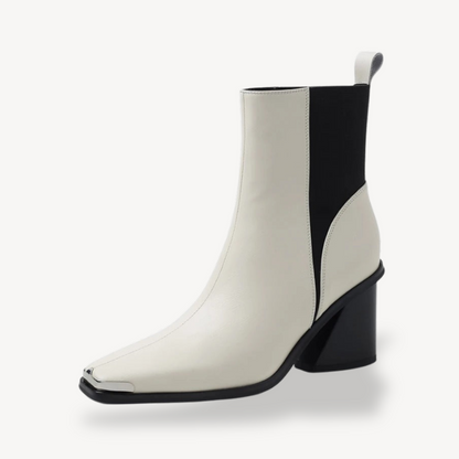 Ladies High Heel Chunky Ankle Boots - OutfitLondon