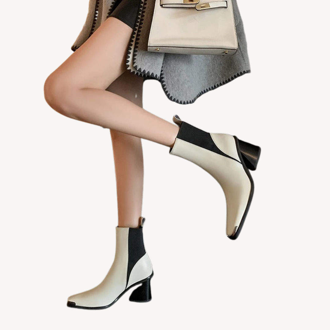Ladies High Heel Chunky Ankle Boots
