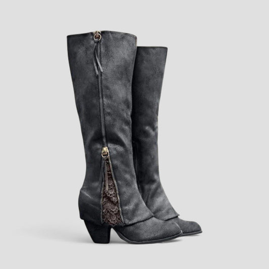 Comfortable High Heel Zip Boots for Ladies - OutfitLondon