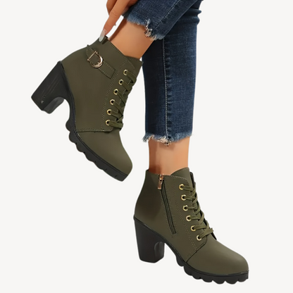 Ladies Fancy Ankle High Heel Boots