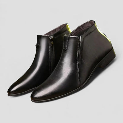 Comfortable Men's Leather Side Zip Ankle Boots - OutfitLondon