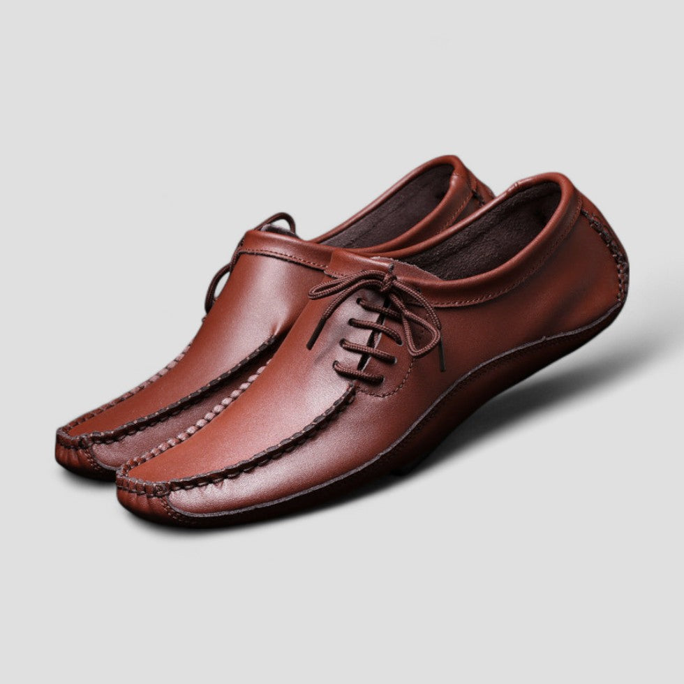 Comfortable Men's Leather Slip On Shoes with Cushion Insole - OutfitLondon