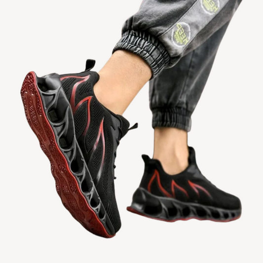 Men's Fire Red Athletic Running Shoes - OutfitLondon