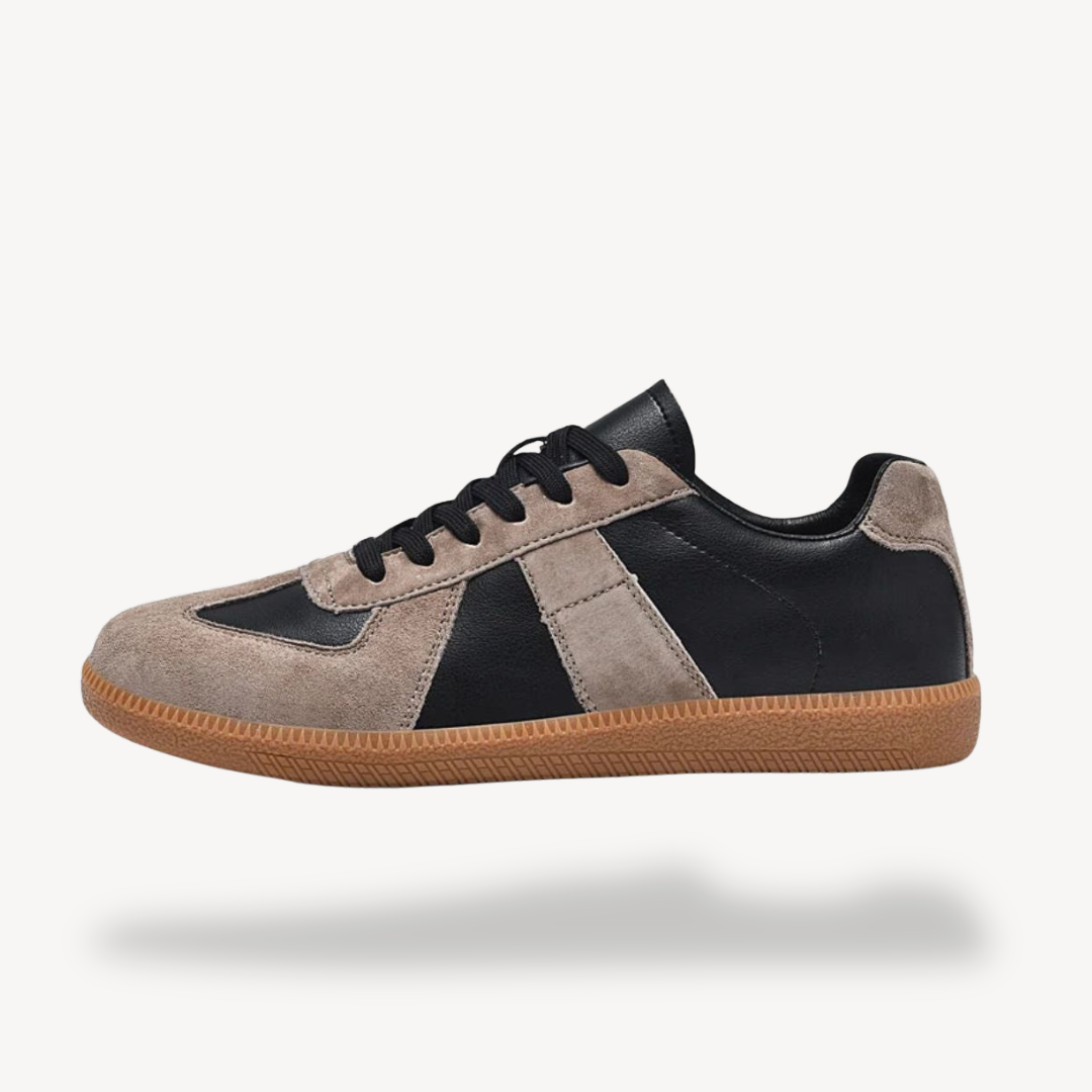 Classic Vintage Leather Trainer Shoes - OutfitLondon