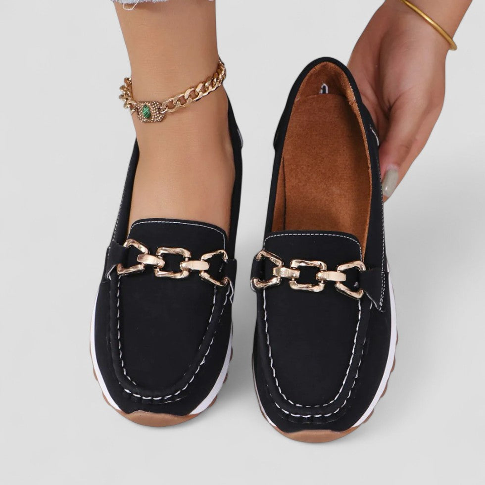 Comfortable Suede Slip On Loafers for Women - OutfitLondon