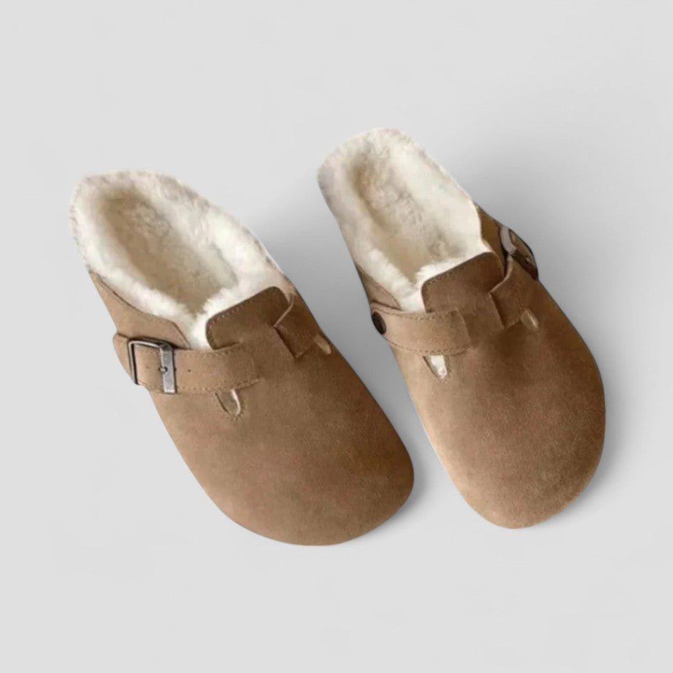 Comfortable Suede Clog Shoes with Adjustable Strap