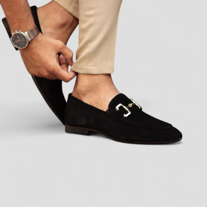 Luxury Gold Buckle Slip On Shoes
