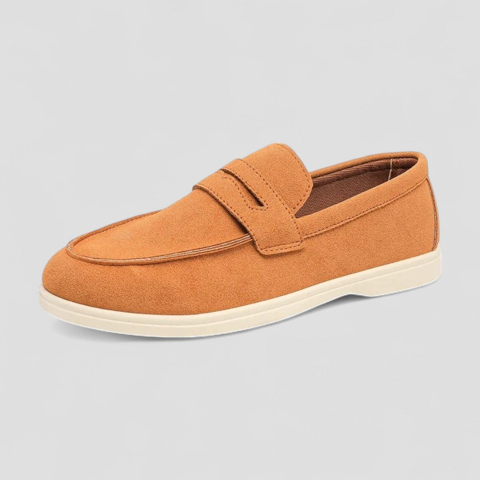 Comfortable Mens Suede Loafers Lightweight Slip On Shoes - OutfitLondon