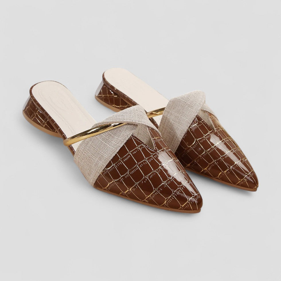 Ladies Fashionable Reptile Print Slipper Shoes