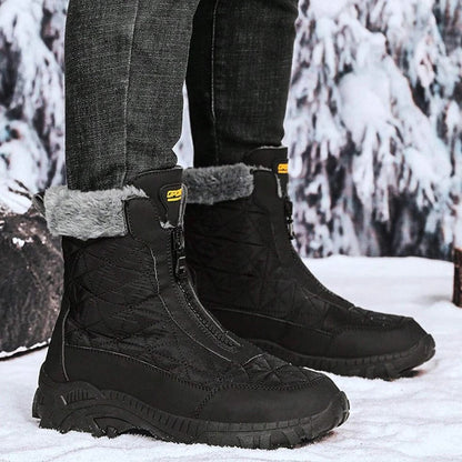 Low Heel Insulated Leather Ankle Boots