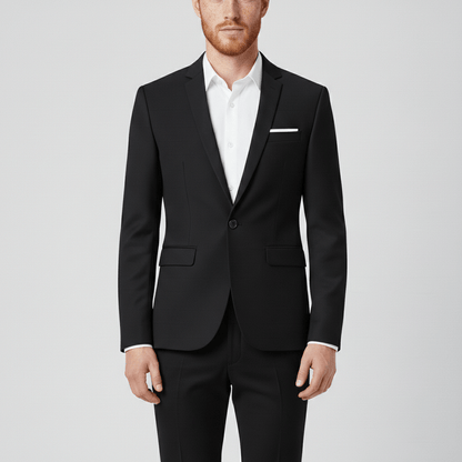 Classic Fit One Button Blazer with Pocket Details