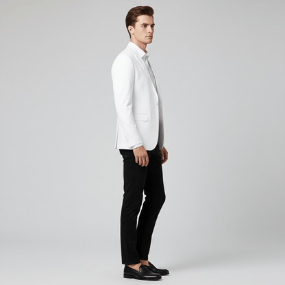 Classic Fit One Button Blazer with Pocket Details