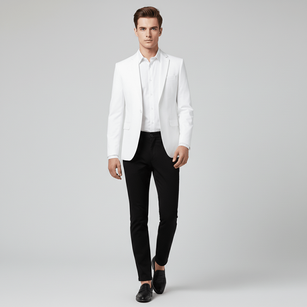 Classic Fit One Button Blazer with Pocket Details