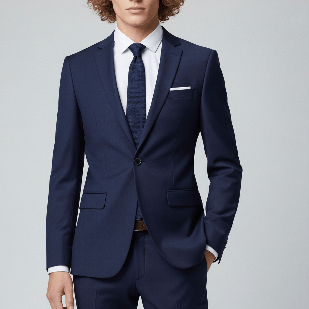 Classic Fit One Button Blazer with Pocket Details
