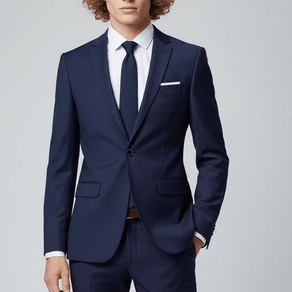 Classic Fit One Button Blazer with Pocket Details