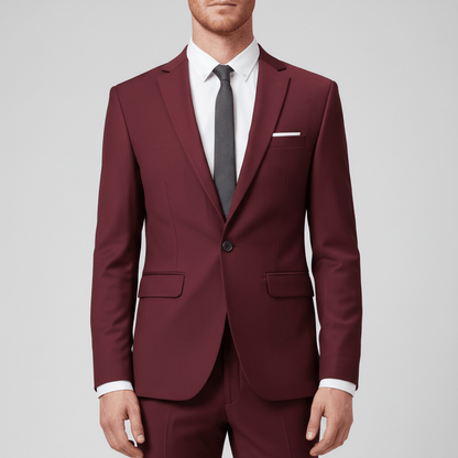 Classic Fit One Button Blazer with Pocket Details