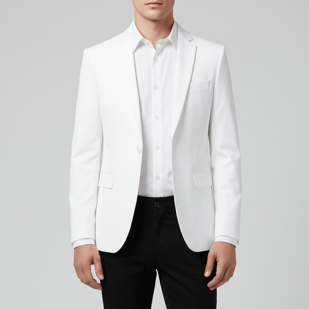 Classic Fit One Button Blazer with Pocket Details