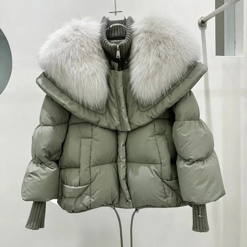 Warm Short Padded Parka Coat for Women