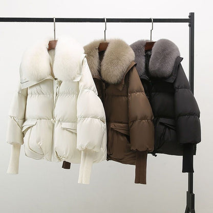 Warm Short Padded Parka Coat for Women